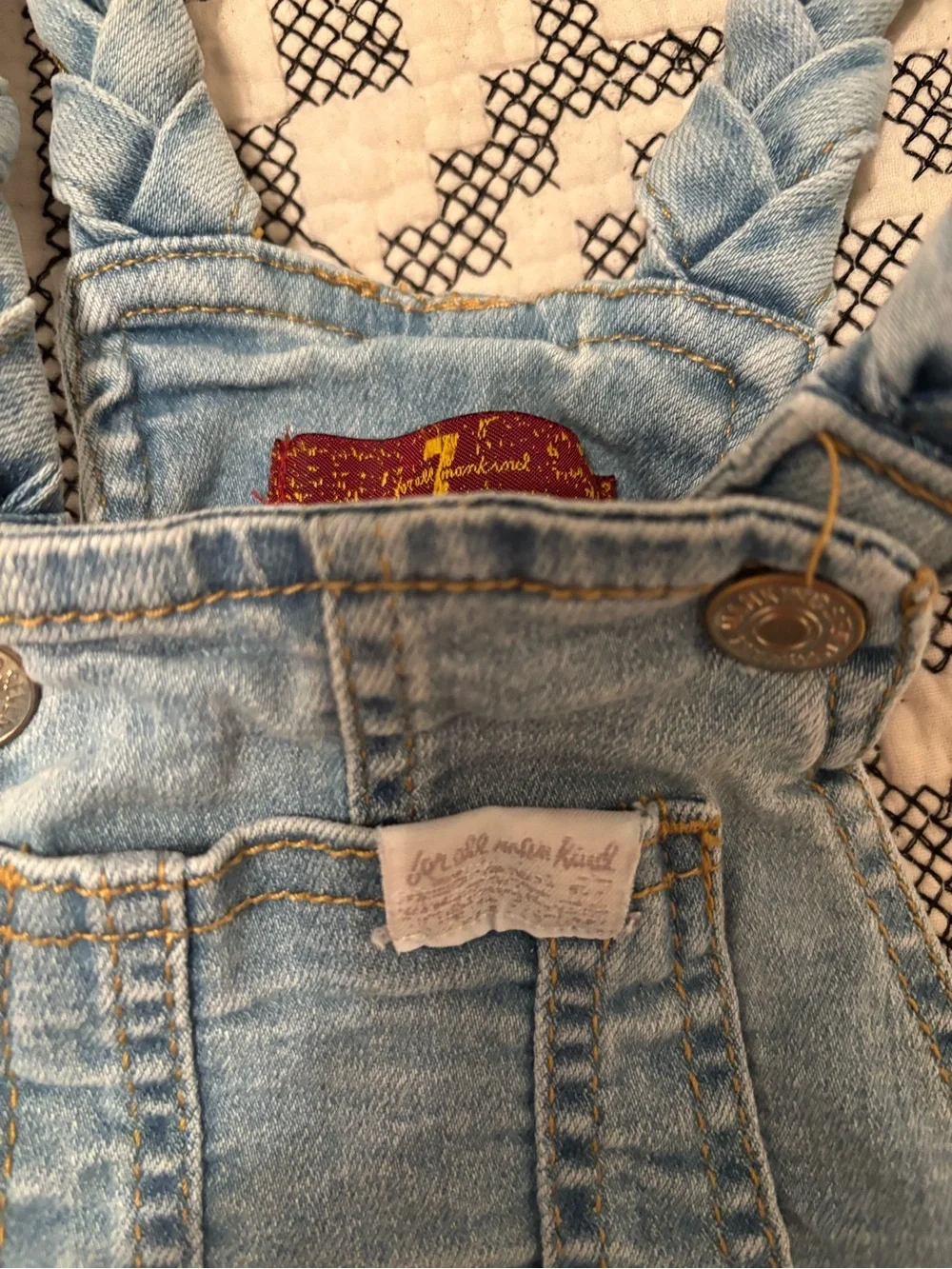 7 for all mankind denim overalls 12M